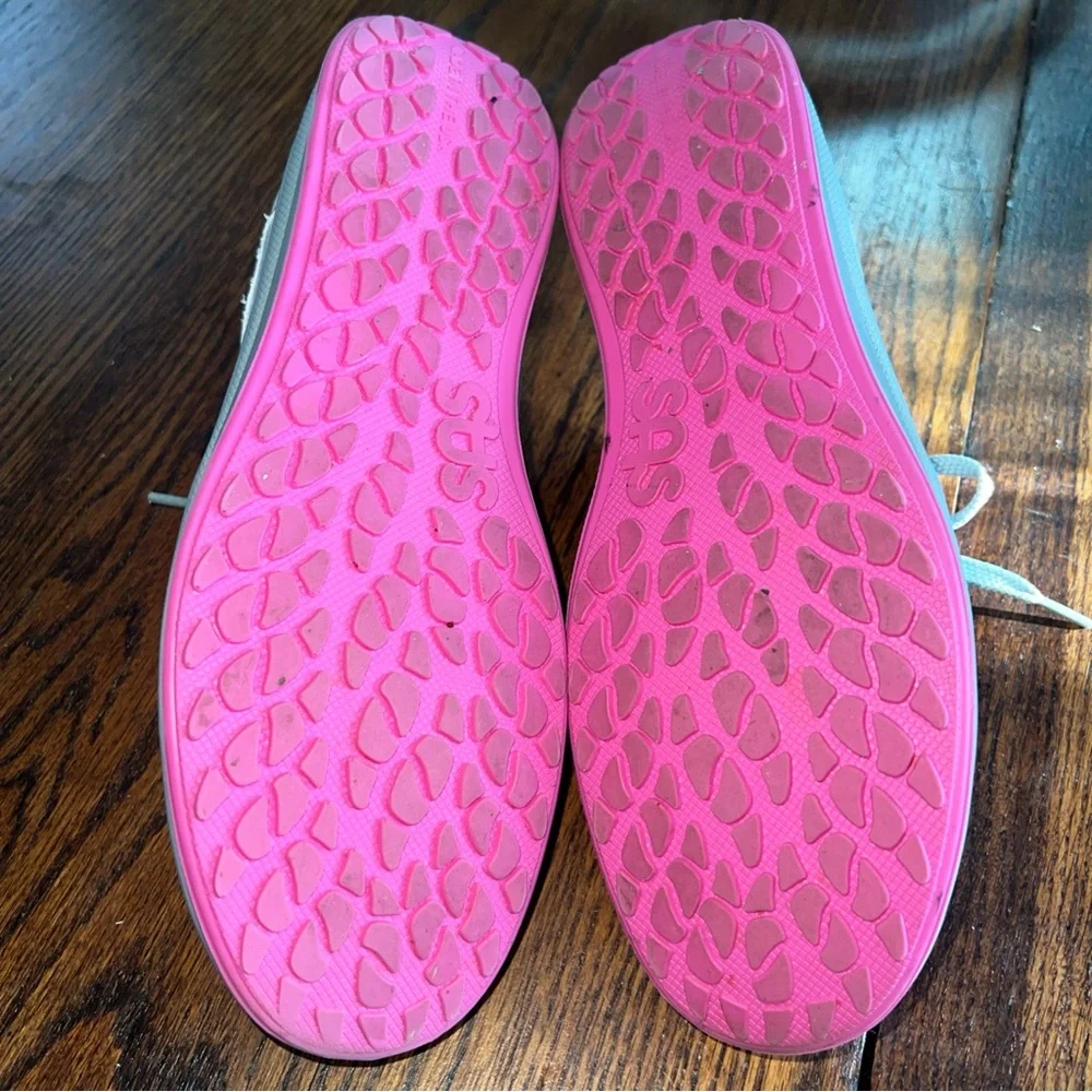 SAS Womens Sporty Bianco Pink Pearl Leather Shoes Sz 7.5M